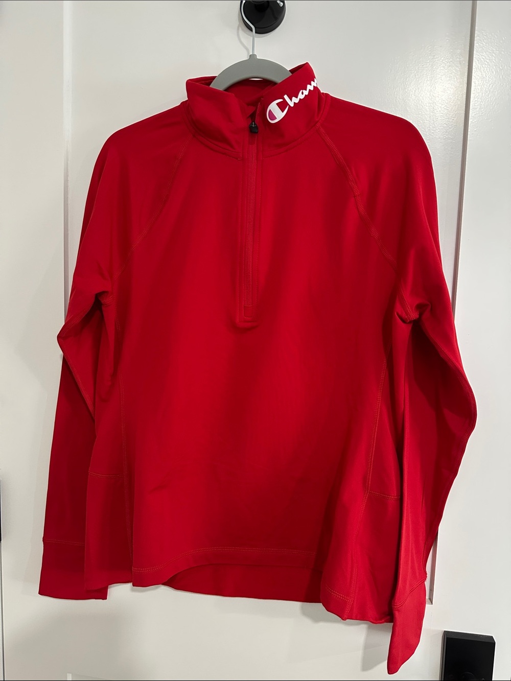 Champion Red Quarter-Zip Athletic Pullover